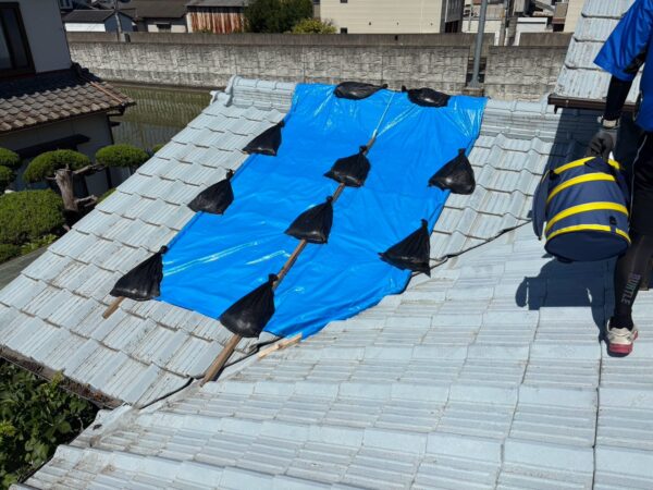 高松市にて部分葺き直し〈瓦屋根のずれ・雨漏り修理〉の施工前写真